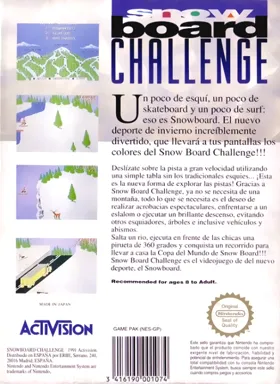 Snowboard Challenge (Europe) box cover back